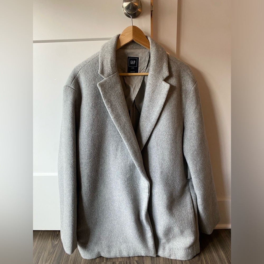 Grey oversized gap pea coat
